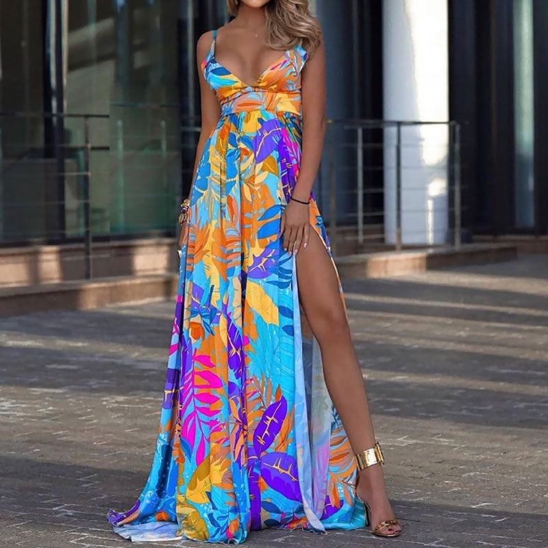 Four-way Stretch Leaf Strapless Dress