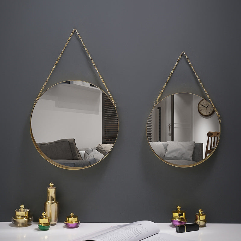 Iron Circular Wall Mirror for Toilet