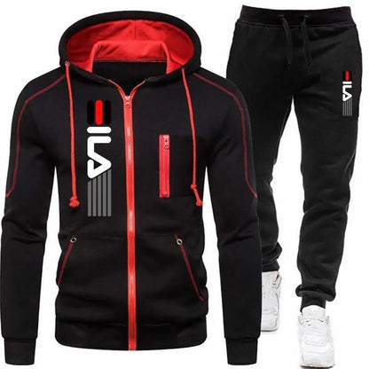 Winter Active Zipper Hoodie and Trousers Set