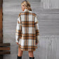 Women’s Plaid Woolen Coat and Skirt Set