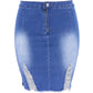 Women’s Ripped Denim Hip Skirt