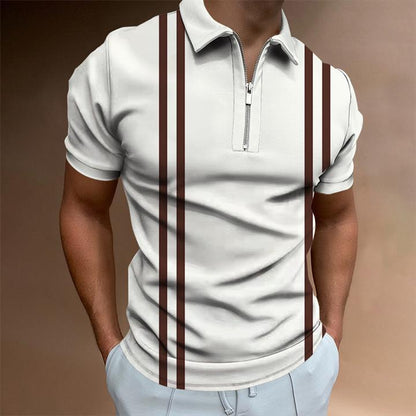 Men’s 3D Zipper Polo Shirt Digital Print