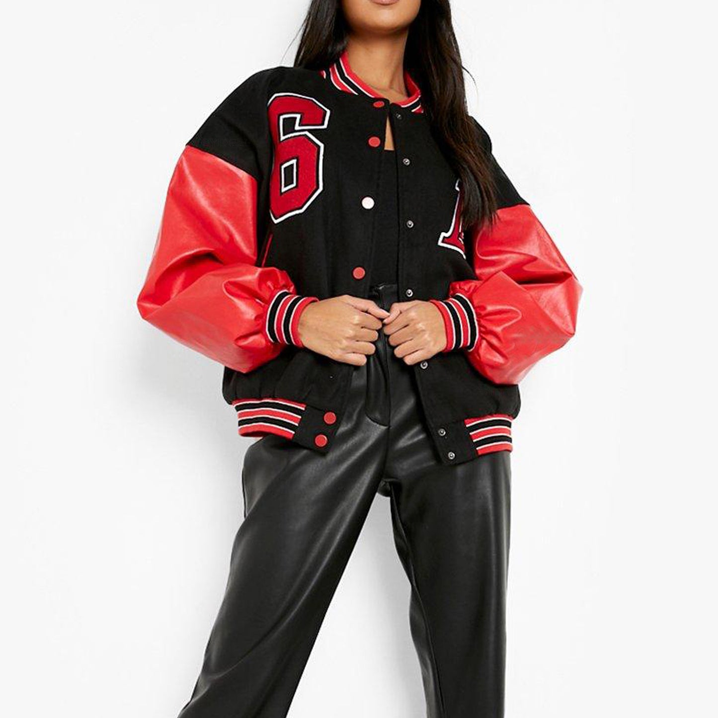 Varsity Style Brushed Winter Jacket