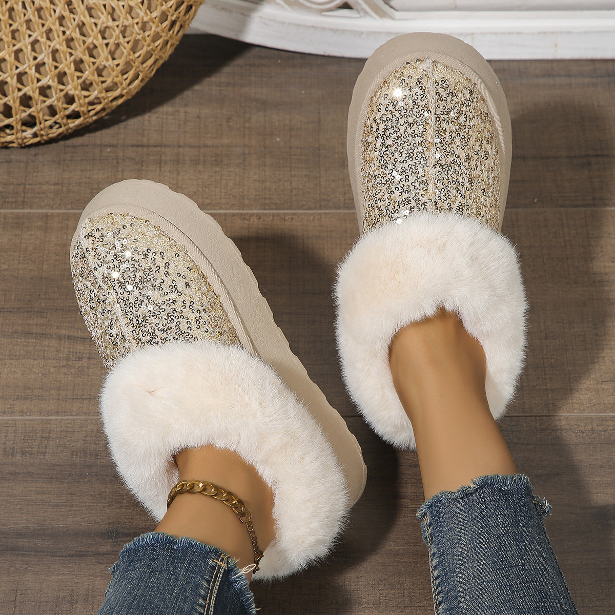 SequinsGlow Cozy Slippers