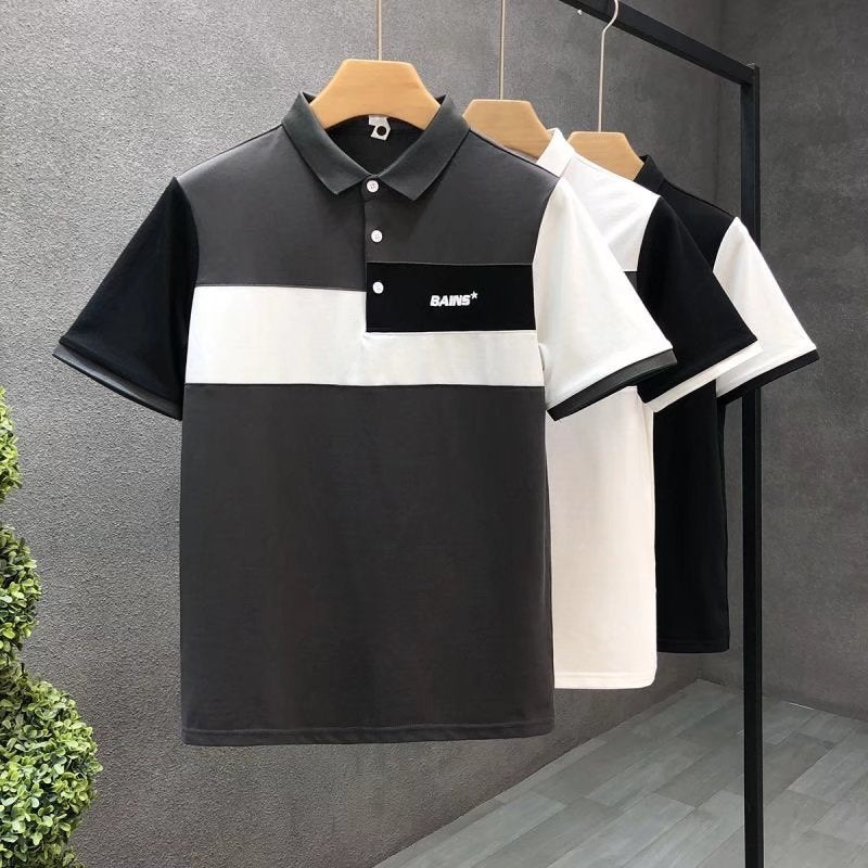 Trend Stitching Contrast Polo Shirt