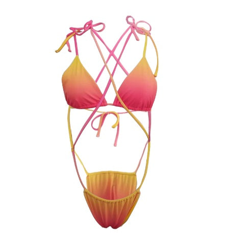 Tie Rope Gradient Bikini Swimwear