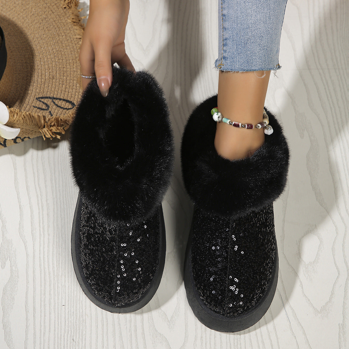 SequinsGlow Cozy Slippers