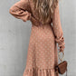 Polka Dot Charm Folded Sleeve Dress