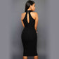 Ladies Black Strapless Dinner Dress