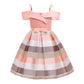 Fashion Sling Dress Children's Strapless Striped Birthday Dress