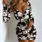 Printed Bodycon Mini Dress with Long Sleeves