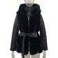 Faux Fur Trim Belted Jacket