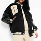 Varsity Style Brushed Winter Jacket