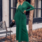 V-Neck Tied Waist Long Sleeve Dress