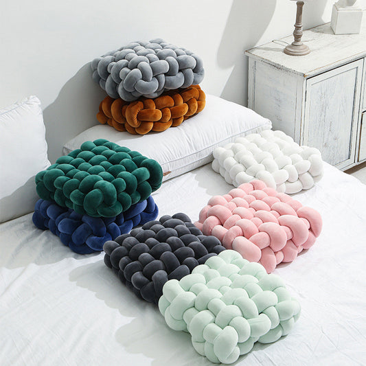 Woven Square Plush Cushion