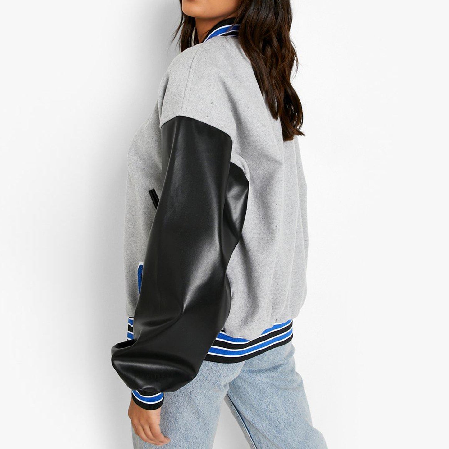 Varsity Style Brushed Winter Jacket