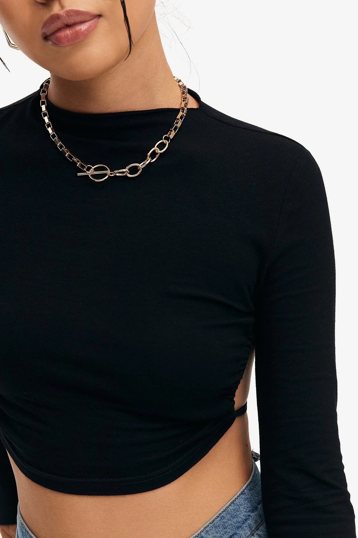 Curved Hem Backless Tie Crop Top