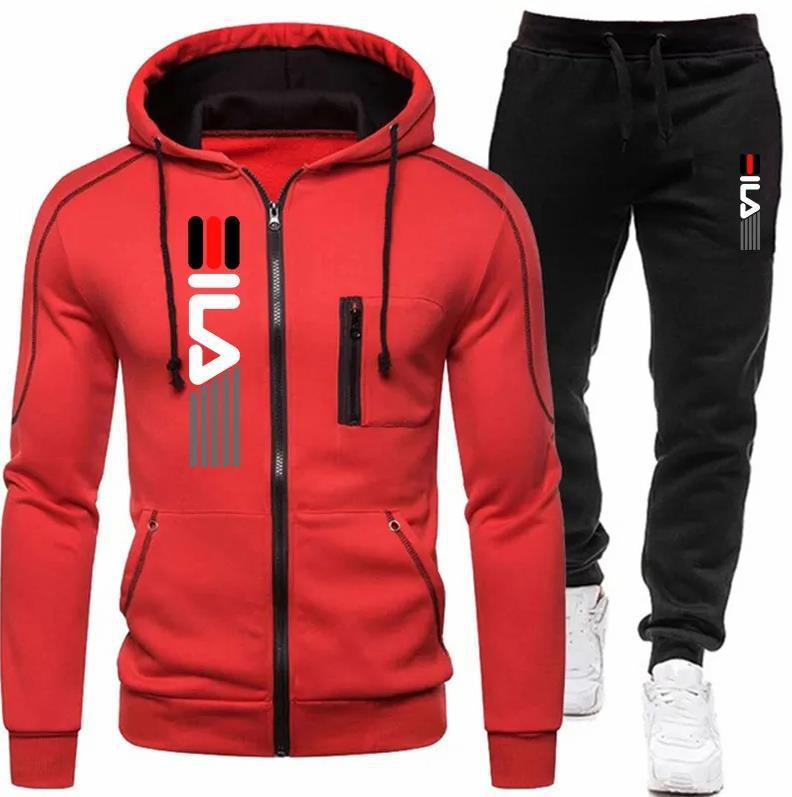 Winter Active Zipper Hoodie and Trousers Set