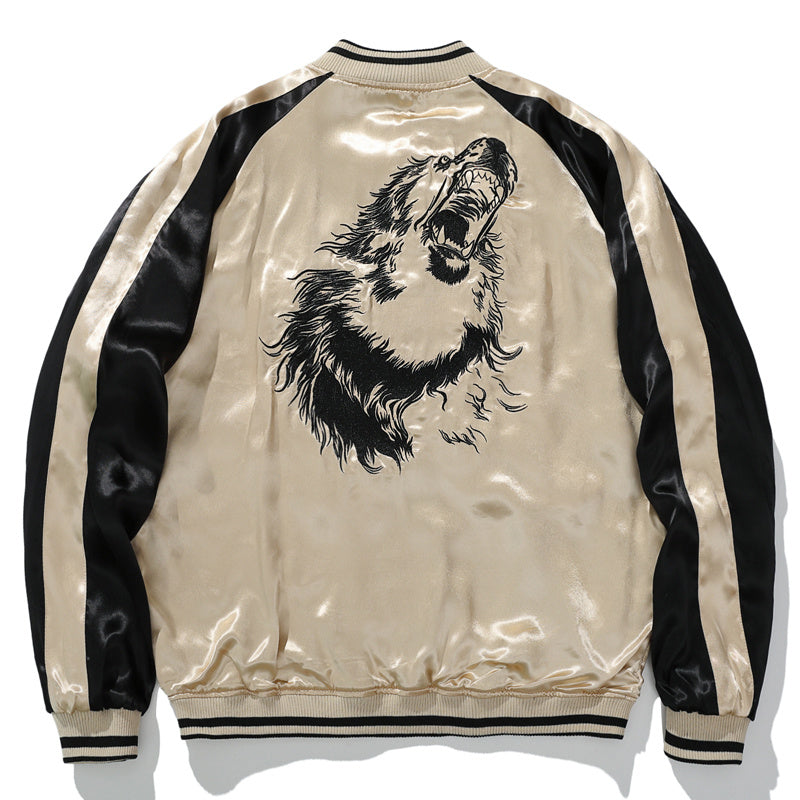 Men’s Embroidered Lion King Industrial Jacket