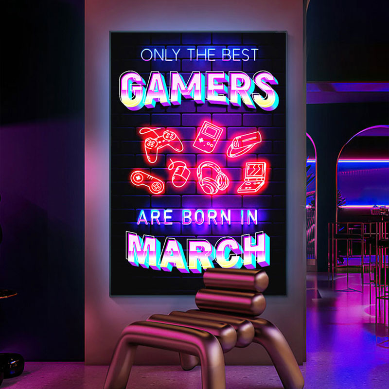 Stylish Neon Gaming Wall Decor