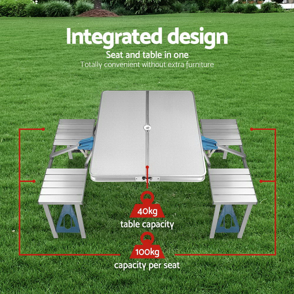 CampFlex Aluminum Alloy Folding Table & Chair Set