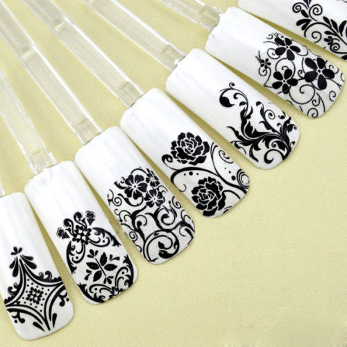 108-Piece 3D Hot Gold and Silver Nail Stickers