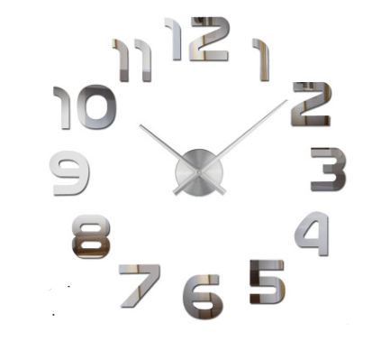 Reflective Time 3D Mirror Wall Clock