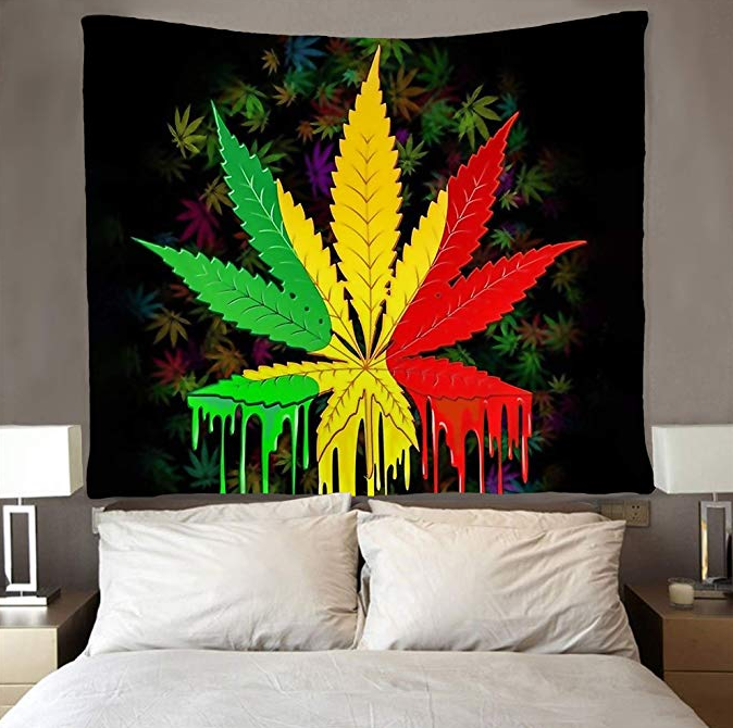 Blankigra Hemp Leaf Wall Tapestry