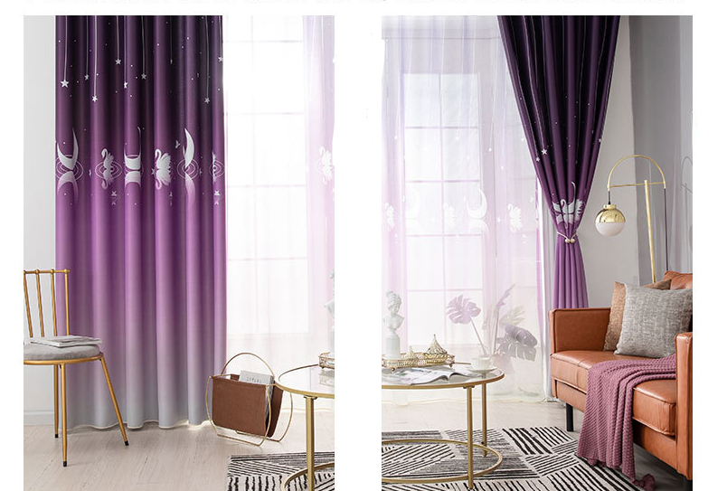 Modern Country-Style Printed Bedroom Curtain Fabric