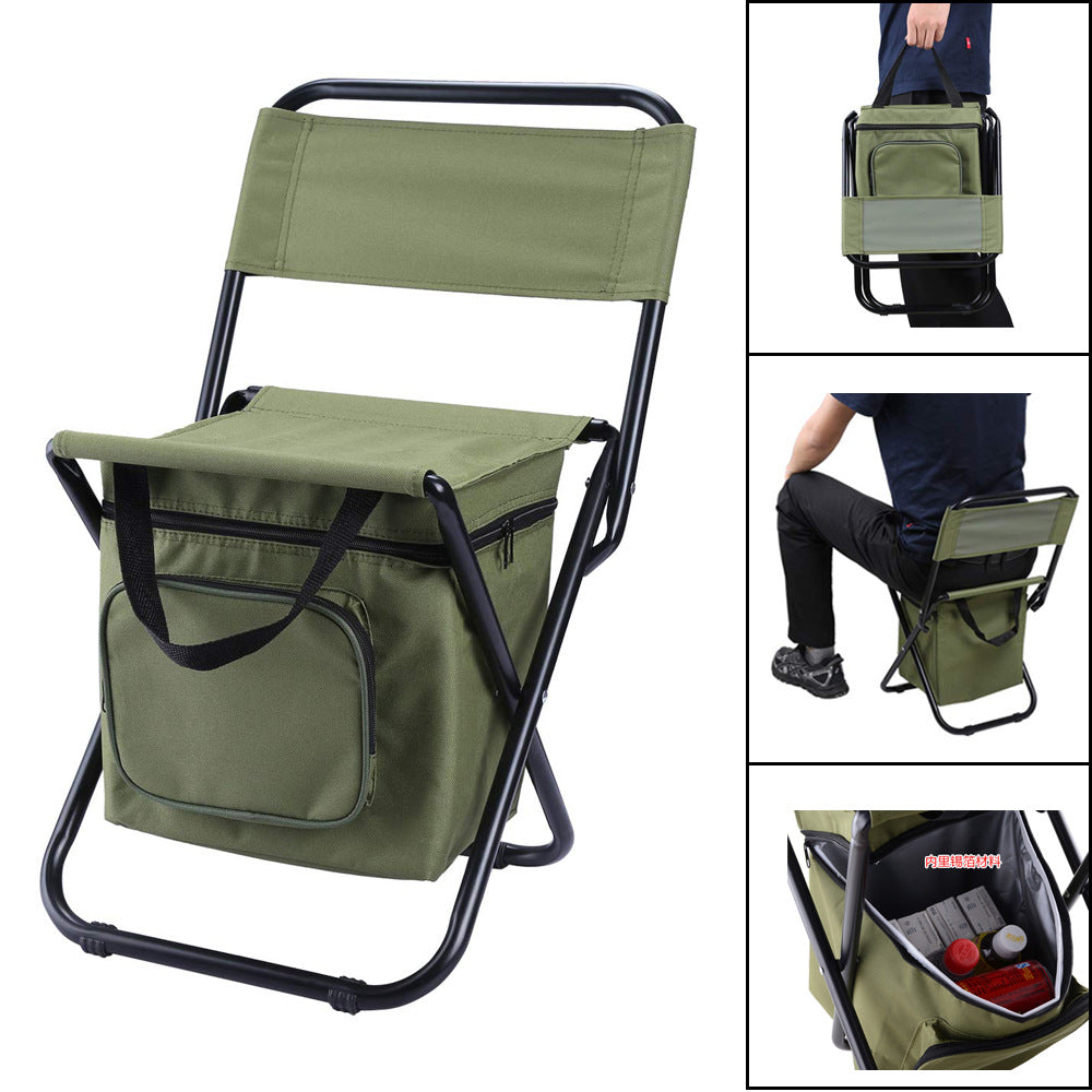 Portable Folding Fishing Chair with Cooler Bag