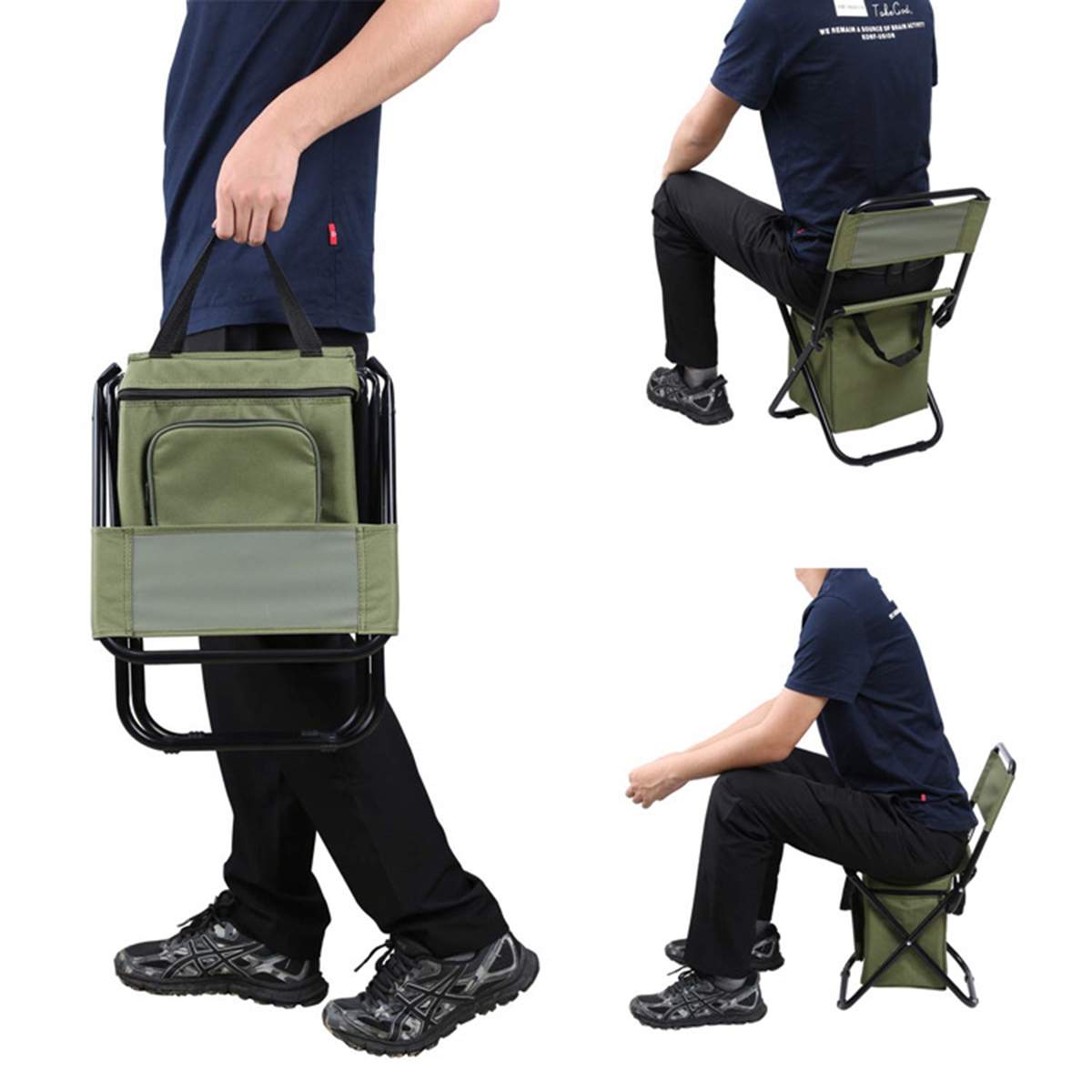 Portable Folding Fishing Chair with Cooler Bag