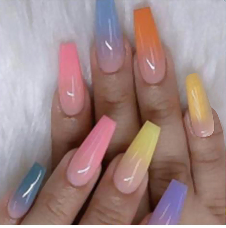 Water Droplet Long Ballet Nails with Flat and Pointed Tips