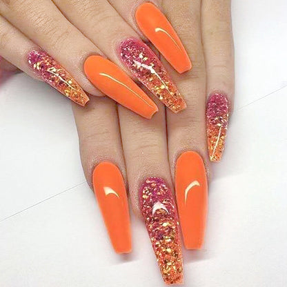 Water Droplet Long Ballet Nails with Flat and Pointed Tips