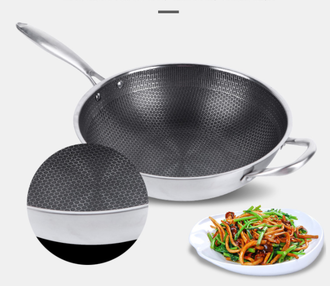 Stainless Steel Non-Stick Stir Fry Pan