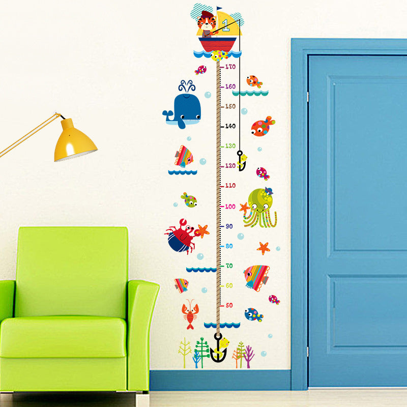 Cat Fishing Height Wall Stickers