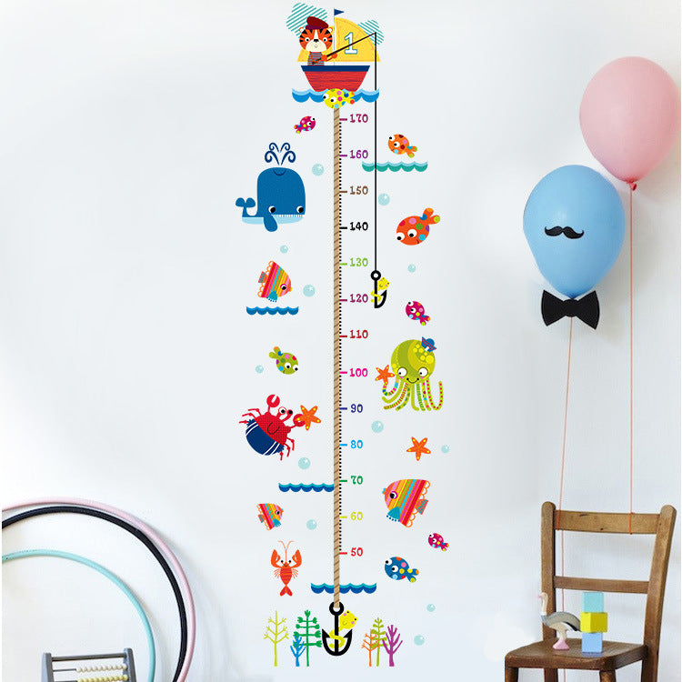 Cat Fishing Height Wall Stickers