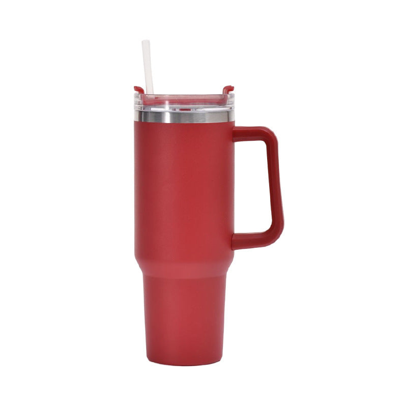 40oz Stainless Steel Insulated Travel Mug with Handle and Straw