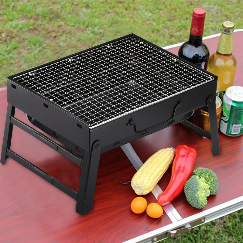 Folding Portable Charcoal BBQ Rack for Outdoor Grilling