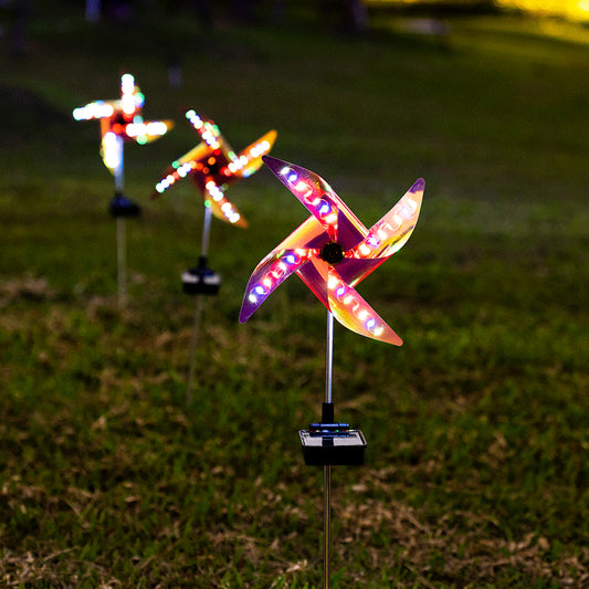 Solar Windmill Light String for Lawn and Garden Decor