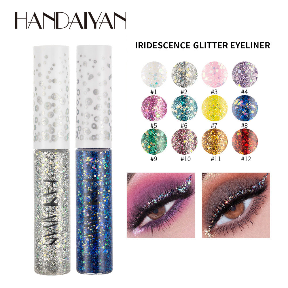 12-Color Glitter Liquid Eyeliner Set