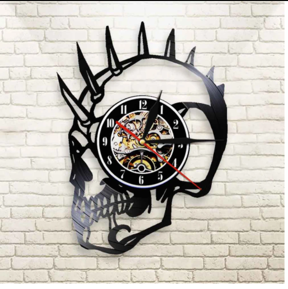 Skeleton Groove Record Wall Clock