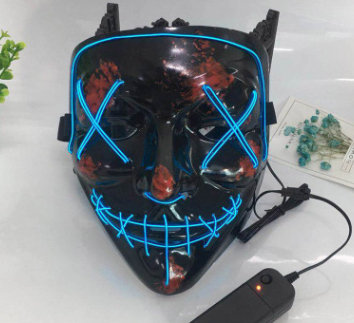 Festive LED Glitter Grimace Mask - Glow Party Accessory