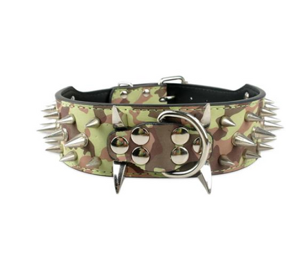 IronPaw Spike Leather Collar