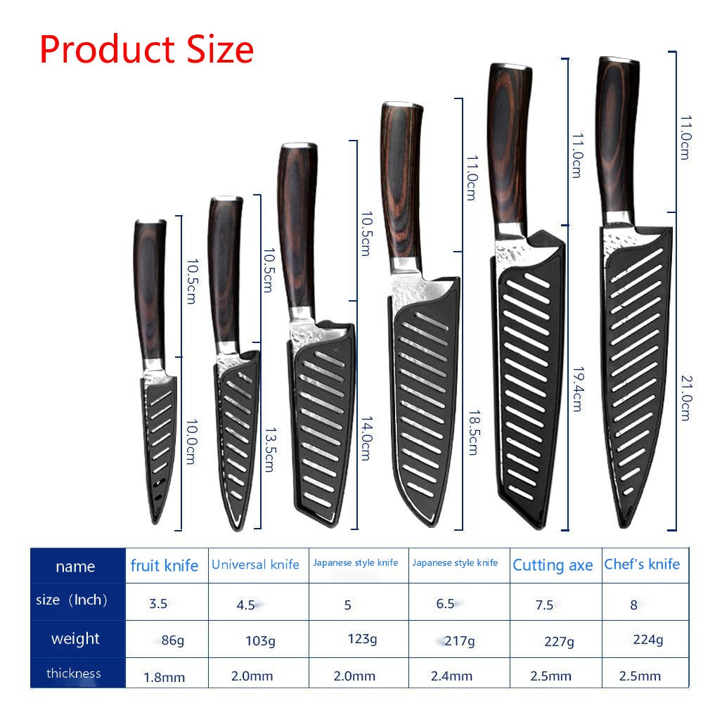 6-Piece Stainless Steel Kitchen Knife Set (Loose Set)