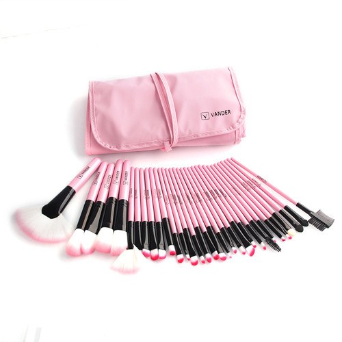 32-Piece Professional Makeup Brush Set with Cosmetic Bag