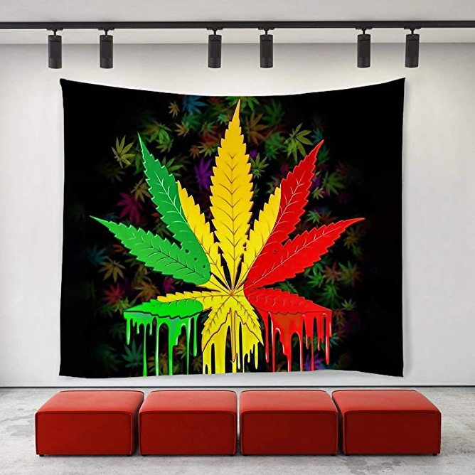 Blankigra Hemp Leaf Wall Tapestry