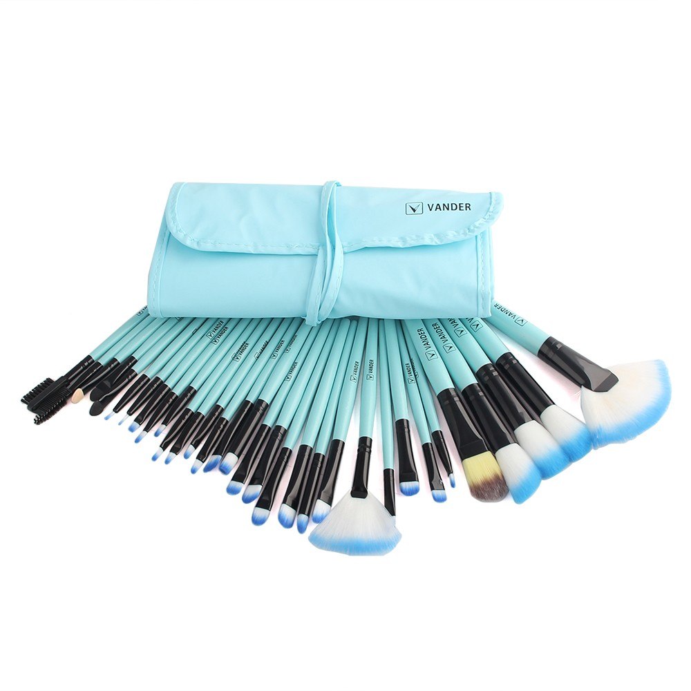 32-Piece Professional Makeup Brush Set with Cosmetic Bag