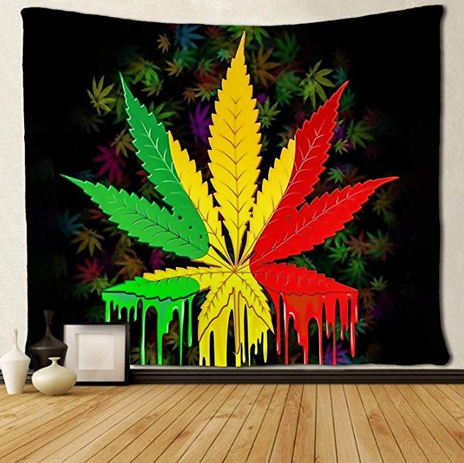 Blankigra Hemp Leaf Wall Tapestry