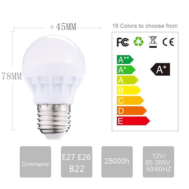 RGB Colorful LED Bulb 3W Full-Color Light