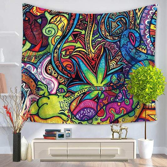 Psychedelic Doodle Art Tapestry